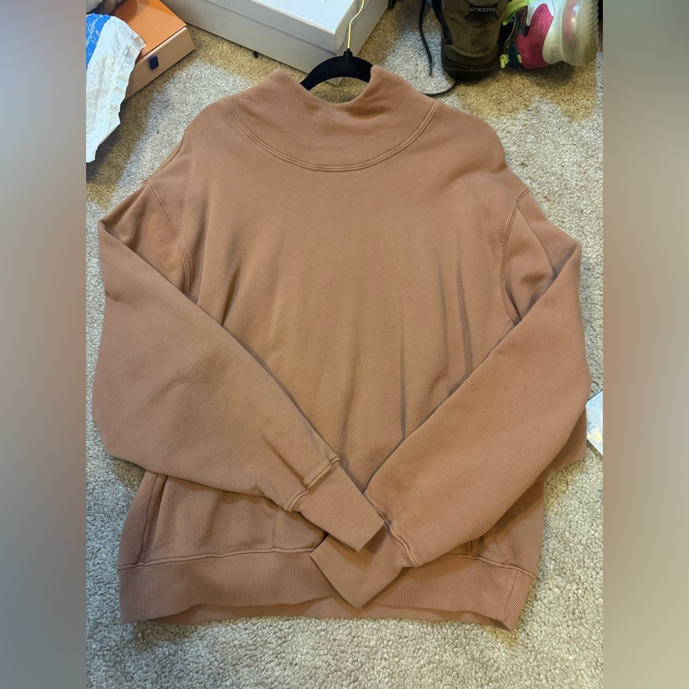 Joah Brown Mock Neck Sweatshirt